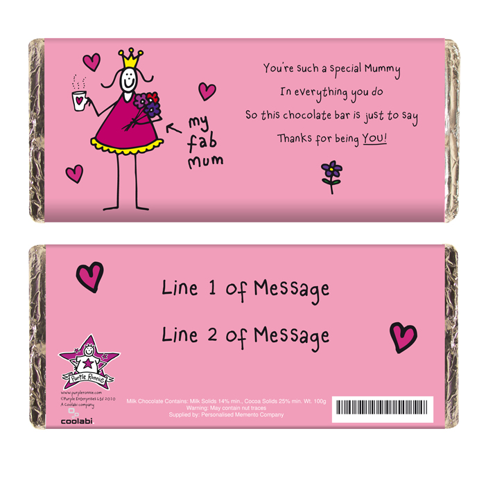 Purple Ronnie Fab Mum Chocolate Bar